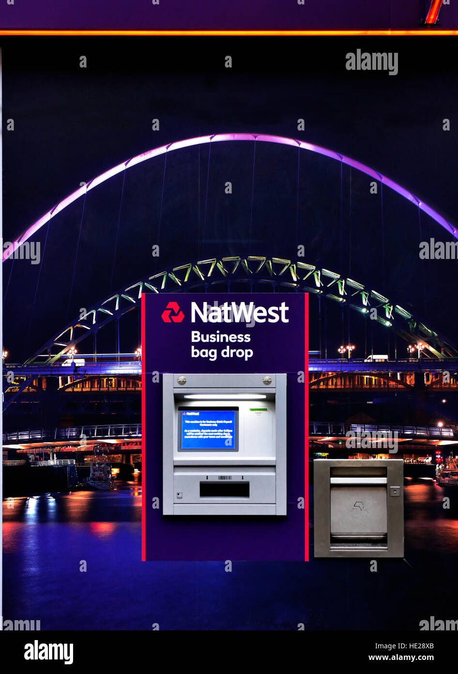 NatWest Bank bag drop Newcastle City Centre Foto Stock