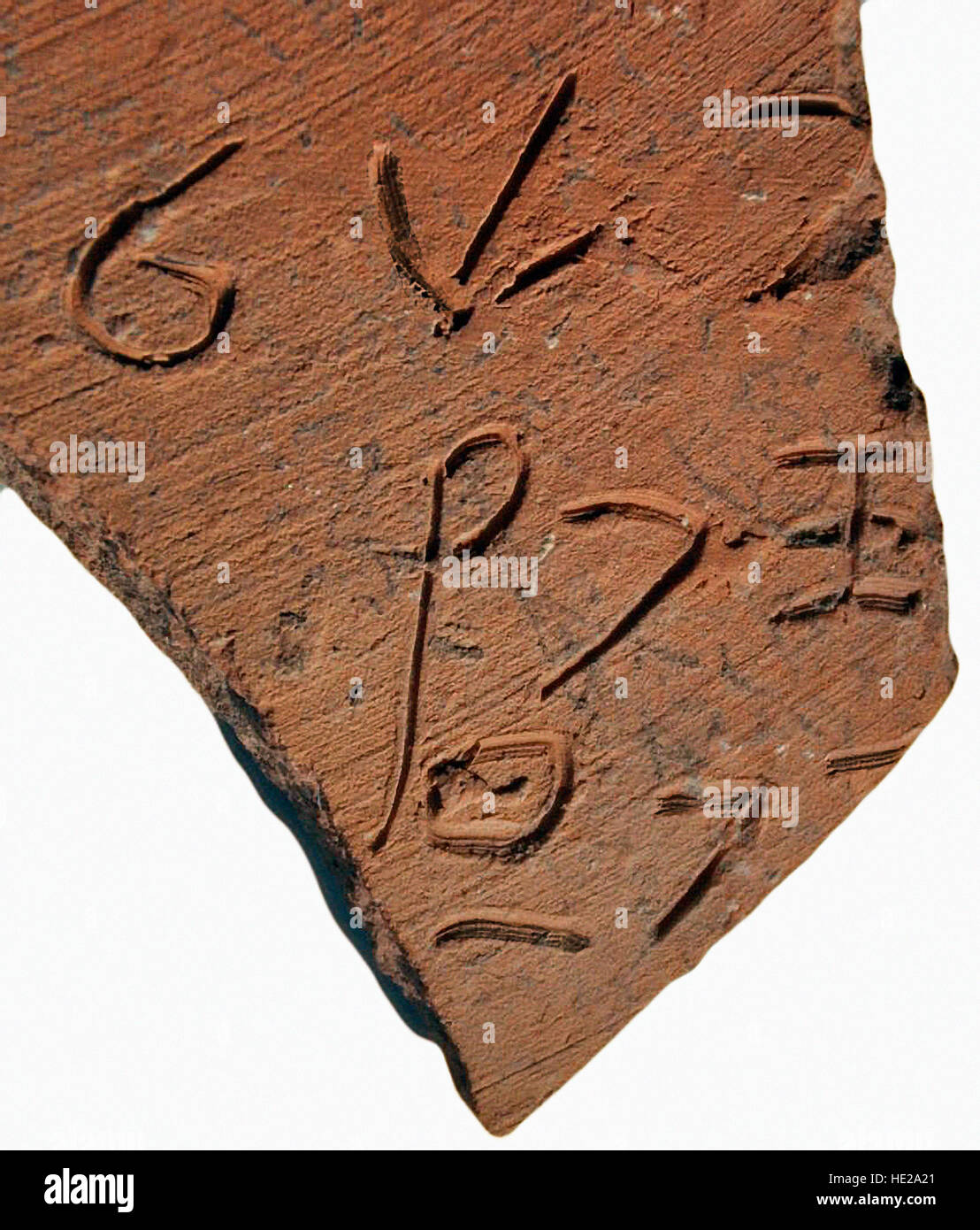 6031. Cananeo iscrizione dating c. 12th. C. A.C. trovati in Lachis. Foto Stock