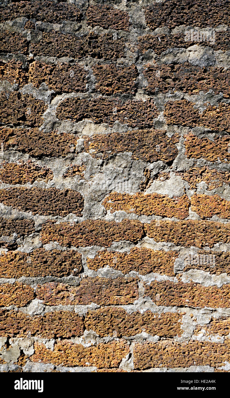 Laterite texture di pietra al tempio di Sukhothai patrimonio mondiale Foto Stock