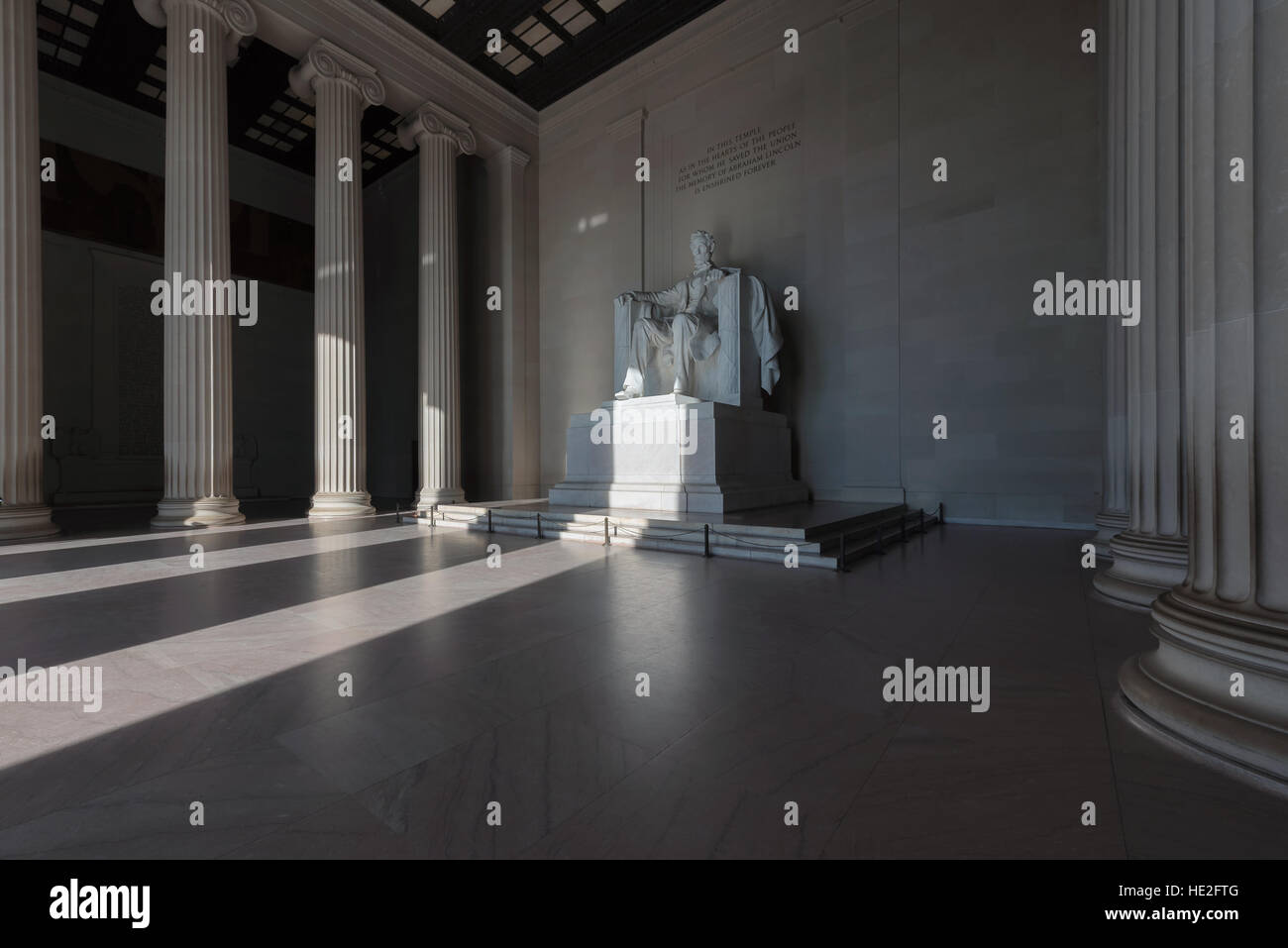 Il Lincoln Memorial a sunrise, Washington DC. Foto Stock