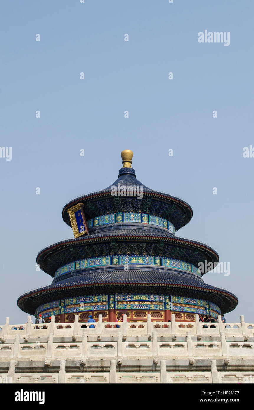 Sala della Preghiera del Buon Raccolto nel Tempio del Cielo altare del cielo di Beijing in Cina. Foto Stock
