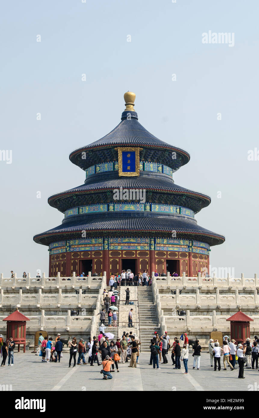 Sala della Preghiera del Buon Raccolto nel Tempio del Cielo altare del cielo di Beijing in Cina. Foto Stock