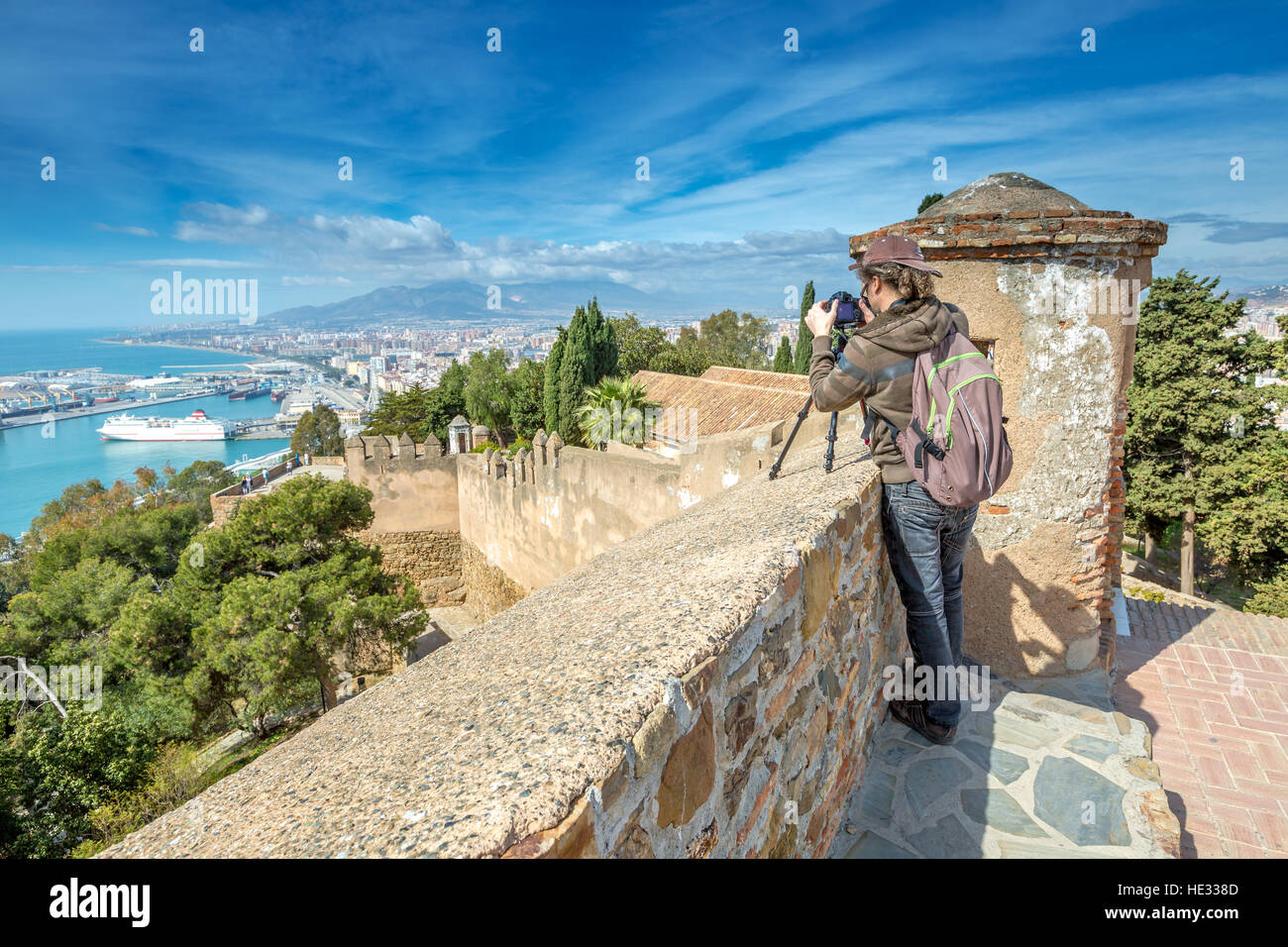 Fotografo di viaggio a Malaga Foto Stock