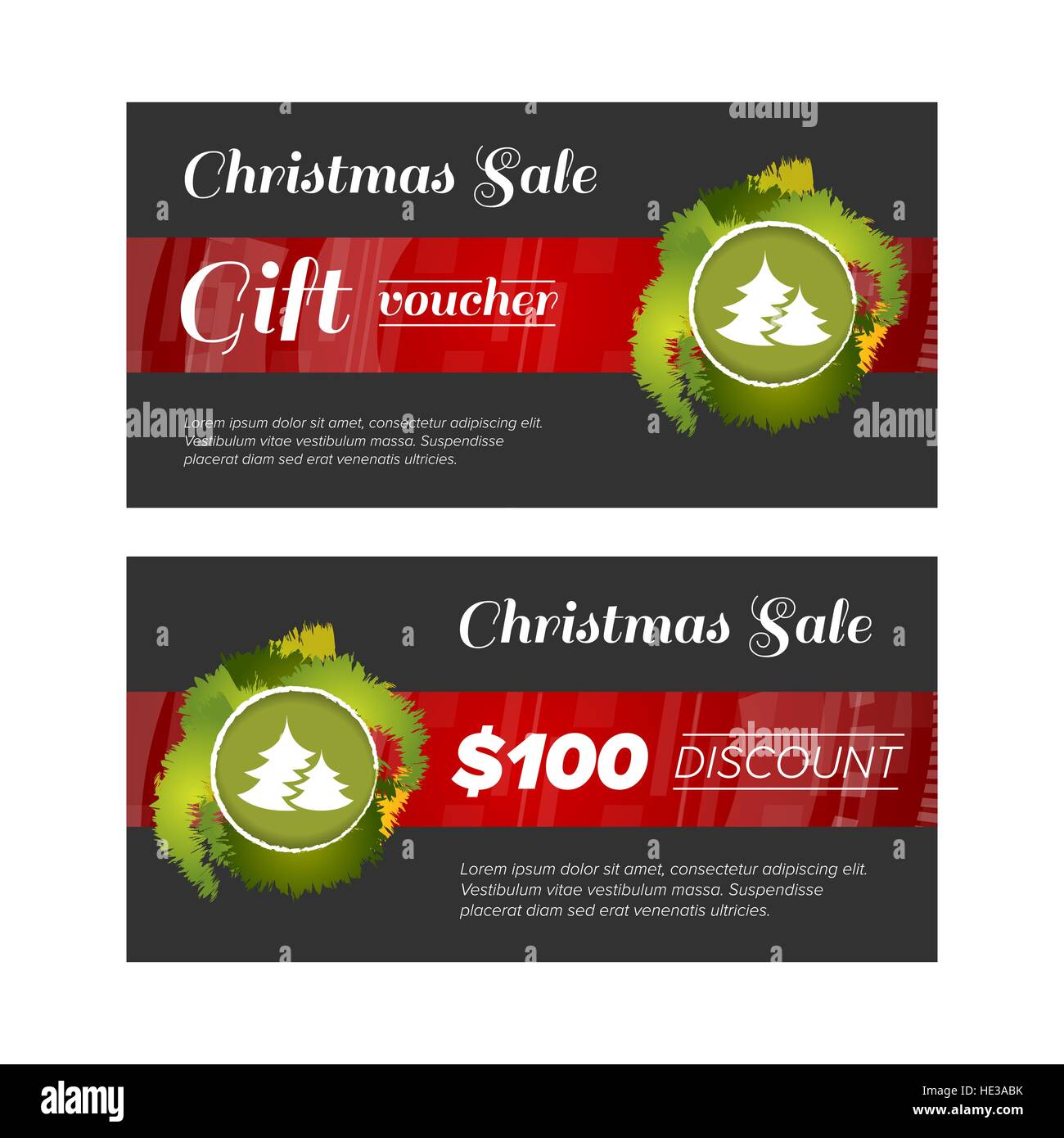 Voucher regalo di Natale per la vendita Illustrazione Vettoriale