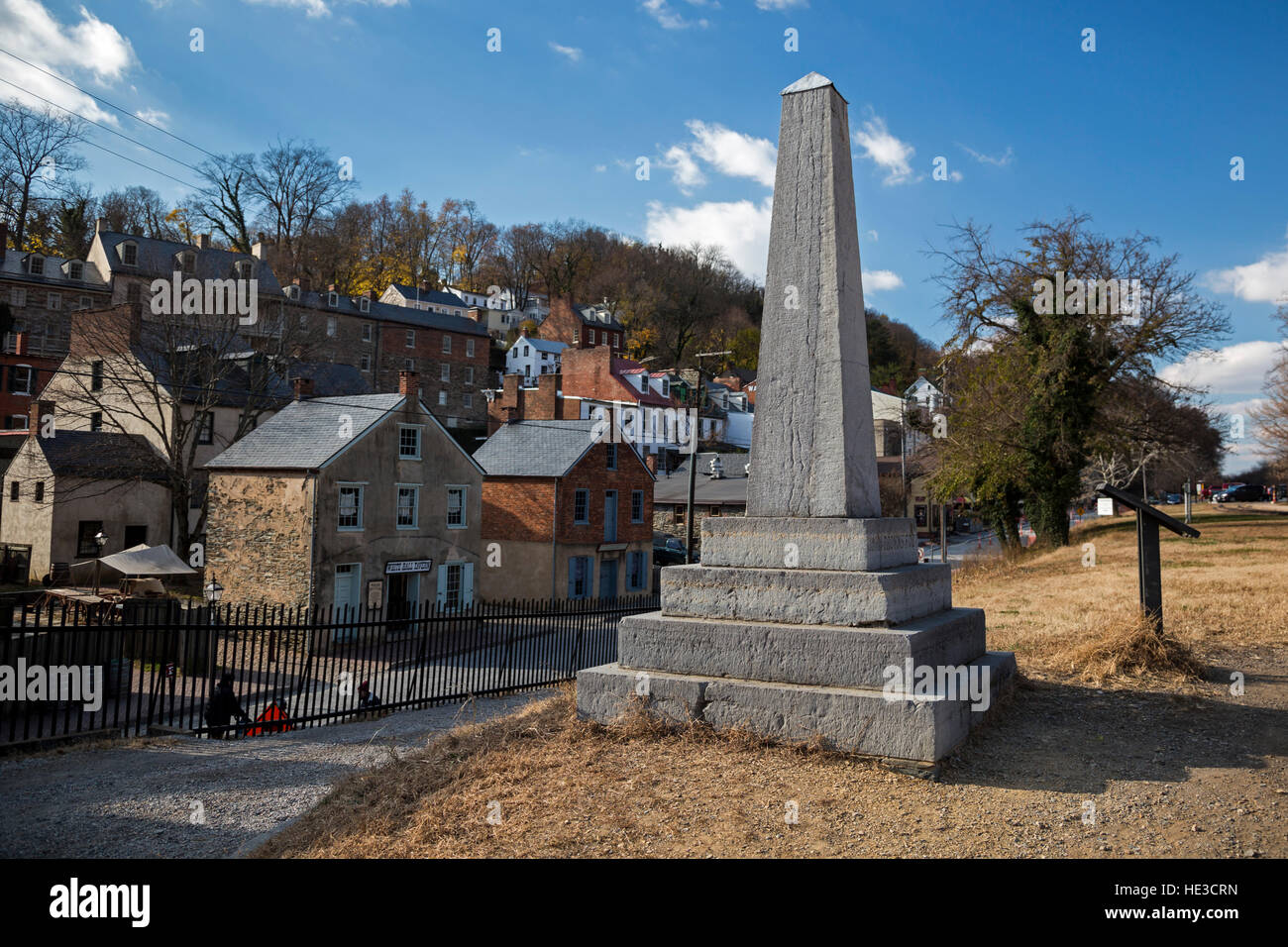 Harpers Ferry, WV - un monumento a John Brown al harpers Ferry National Historical Park. Foto Stock