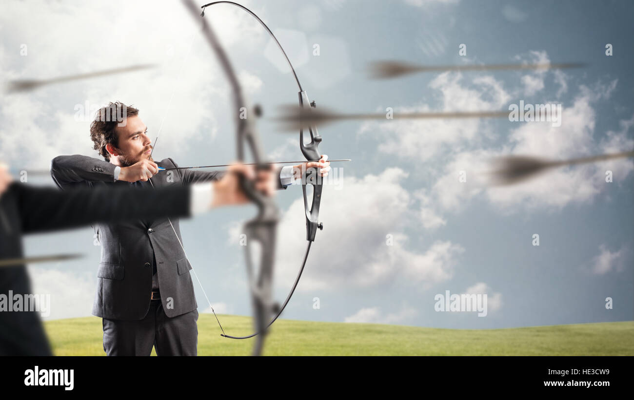 Sfida per raggiungere e colpire i nuovi obiettivi di business Foto Stock