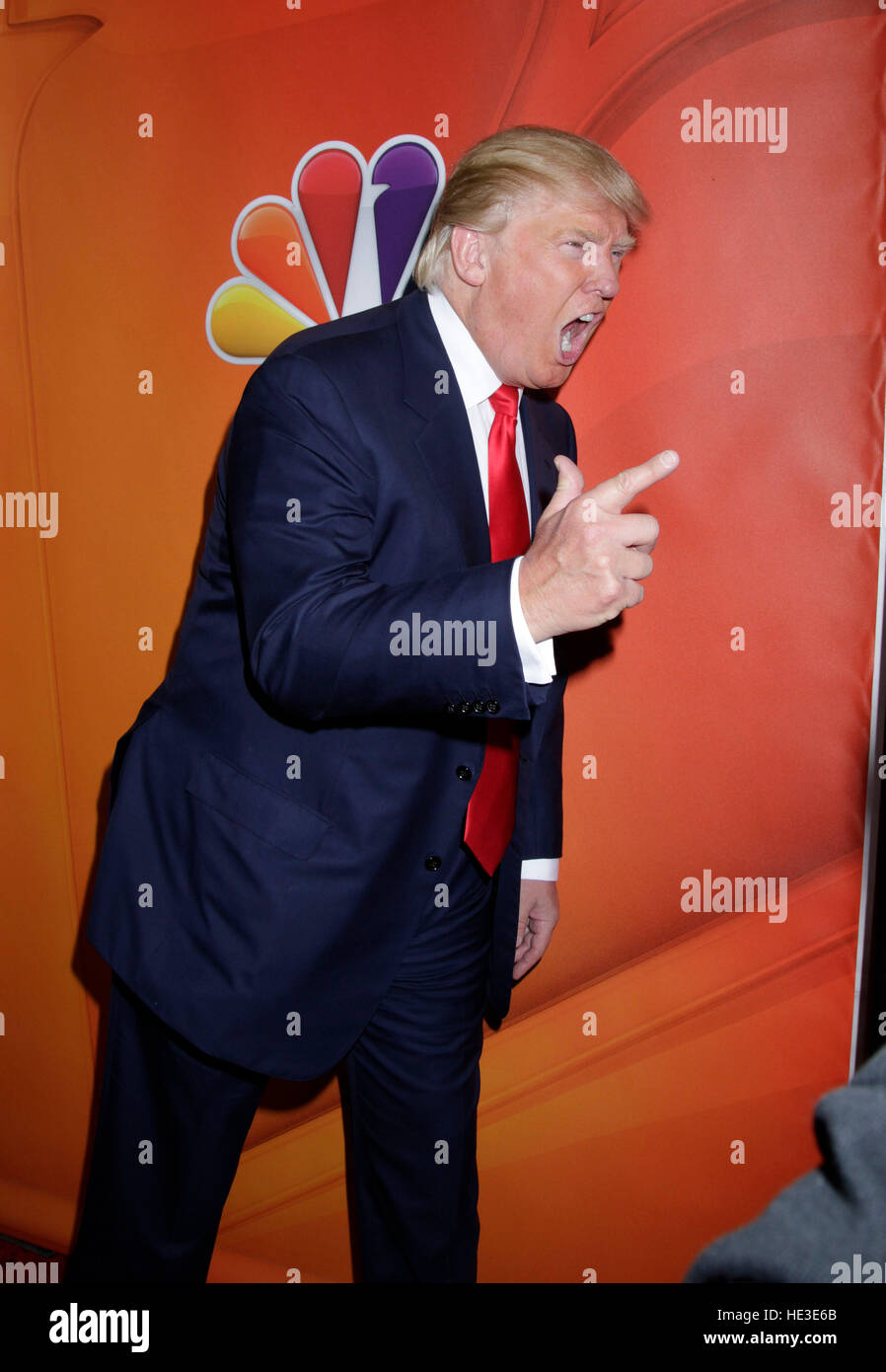 Donald Trump arriva al NBCUniversal TCA Press Tour su gennaio 16, 2015 a Pasadena, in California. Foto di Francesco Specker Foto Stock