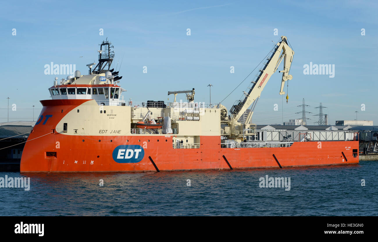 EDT Jane ormeggiato a New Docks, Southampton Docks, Southampton, Hampshire, Inghilterra, Regno Unito. Foto Stock