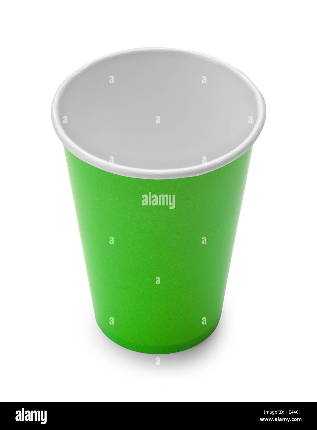 Nuovo Libro verde tazza isolata su sfondo bianco. Foto Stock