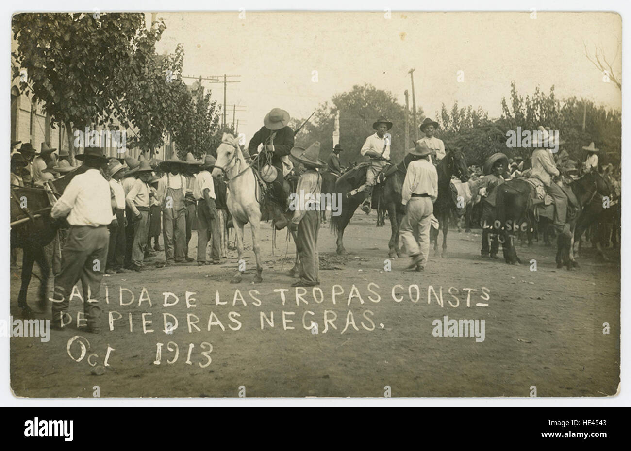 Salida de las Tropas Cost de Piedras Negras Ott 1913 Foto Stock