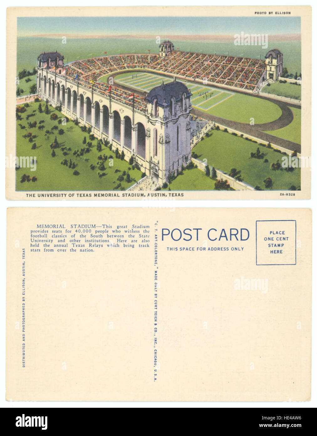 Lo stadio commemorativo della University of Texas di Austin è uno stadio di football storico e iconico. Conosciuta per le sue dimensioni impressionanti e la ricca storia, è un simbolo dello sport universitario e dell'orgoglio universitario. Foto Stock