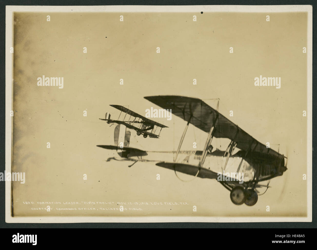 Responsabile della formazione 'Flyin' Frolic' 12-13 Nov, 1918 Love Field, tex Foto Stock