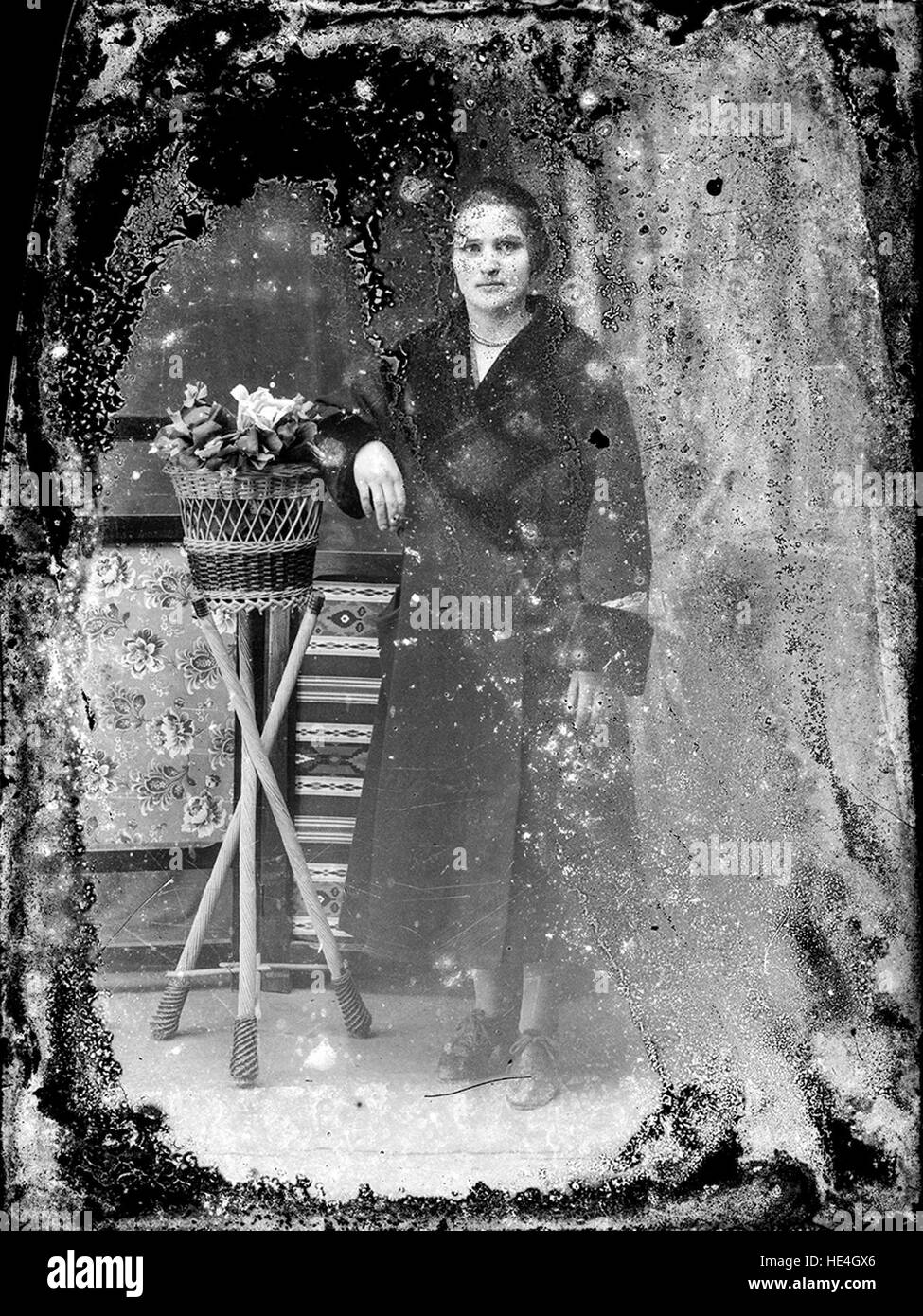 Rumena, Costica Acsinte Archive, Ialomita, Romania, lastra di vetro Foto Stock