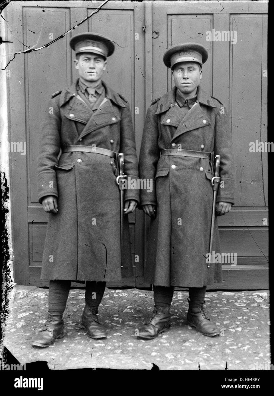 Due immagini: Ritratti, Romania storica, fotografie di lastre di vetro, Ialomita Foto Stock