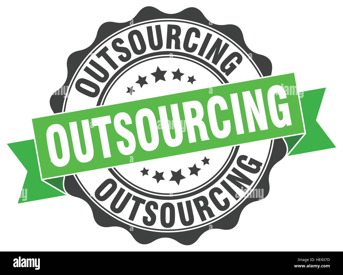 Timbro di outsourcing. segno. La guarnizione Illustrazione Vettoriale Timbro di outsourcing. segno. La guarnizione Illustrazione Vettoriale