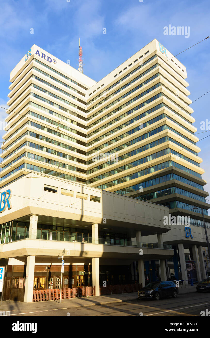 München Monaco di Baviera : Bayerischer Rundfunk (bavaresi Broadcasting) sede, Oberbayern, Alta Baviera, Baviera, Baviera, Germania Foto Stock