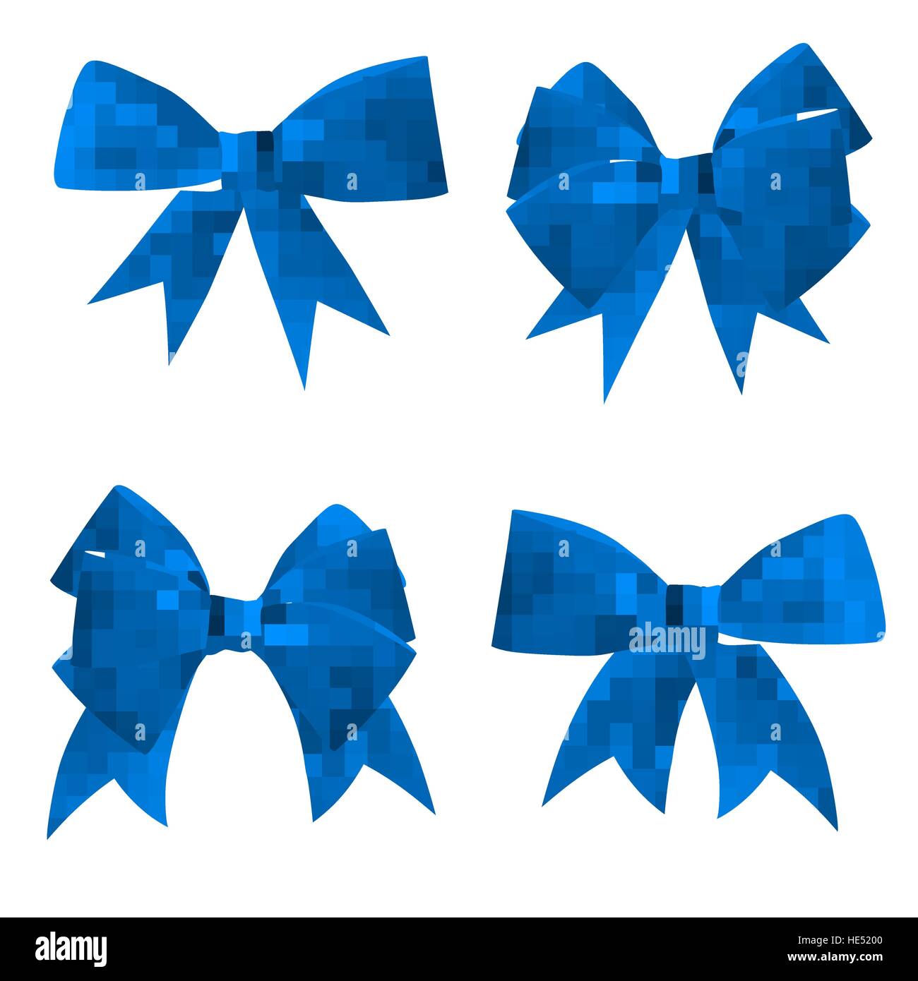 Blue bow vista dall'alto. EPS 10 Illustrazione Vettoriale
