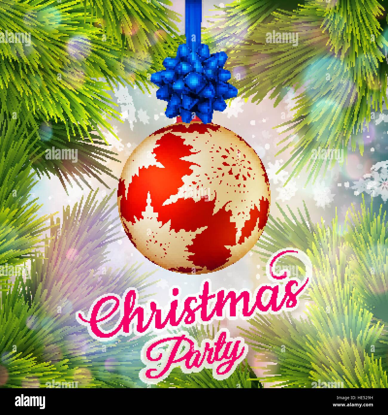 Holiday Merry Christmas party modello. EPS 10 Illustrazione Vettoriale