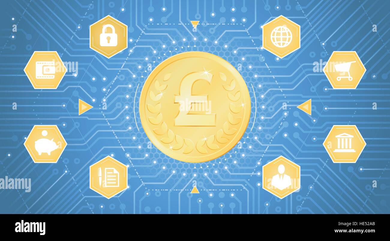 Digital Lira sterlina Illustrazione Vettoriale