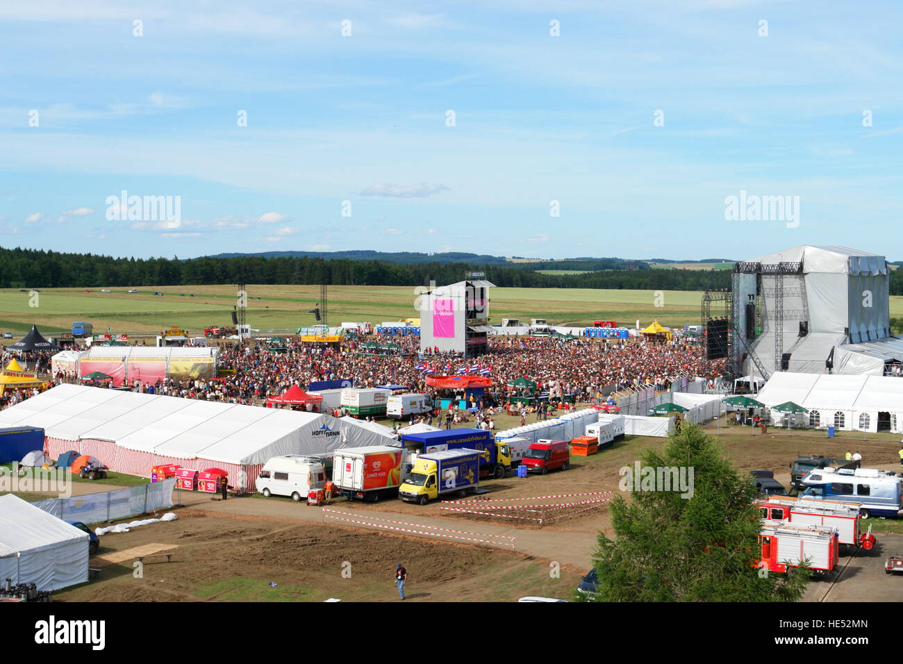 Vista panoramica di un area all aperto al Southside, open-air festival di Neuhausen ob Eck, Baviera, Germania, Europa Foto Stock