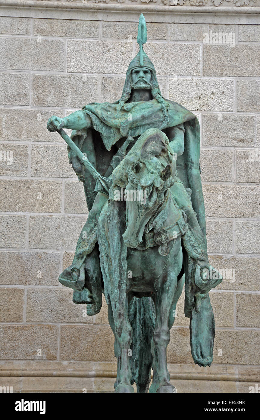 Arpad Magyar warrior heroes square Budapest Ungheria Foto Stock