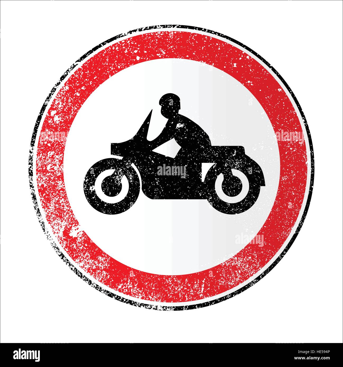 Una grande rotonda rossa la visualizzazione del traffico di un motociclo Illustrazione Vettoriale