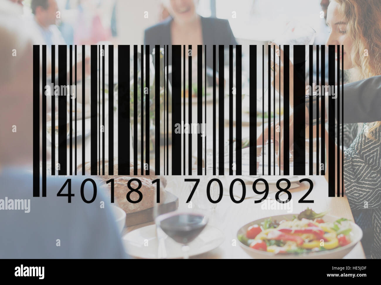 Il codice a barre codifica la lingua del computer tecnologia dati Concetto di etichetta Foto Stock