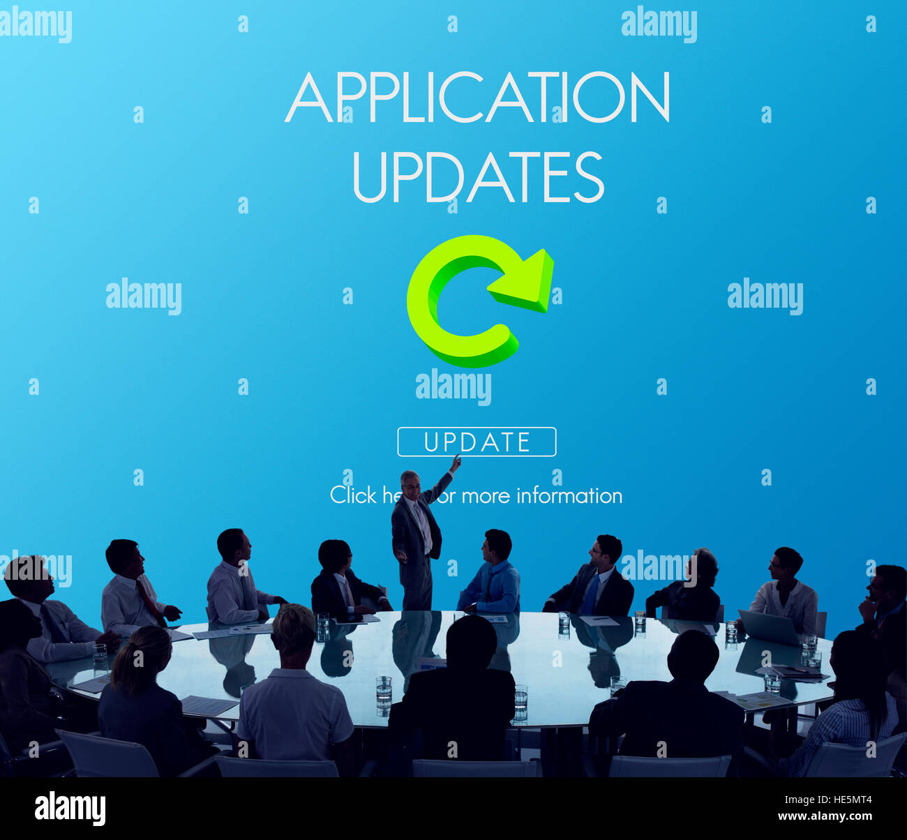 Versione più recente di aggiornamenti freschi gli aggiornamenti dell'applicazione Nozione Foto Stock