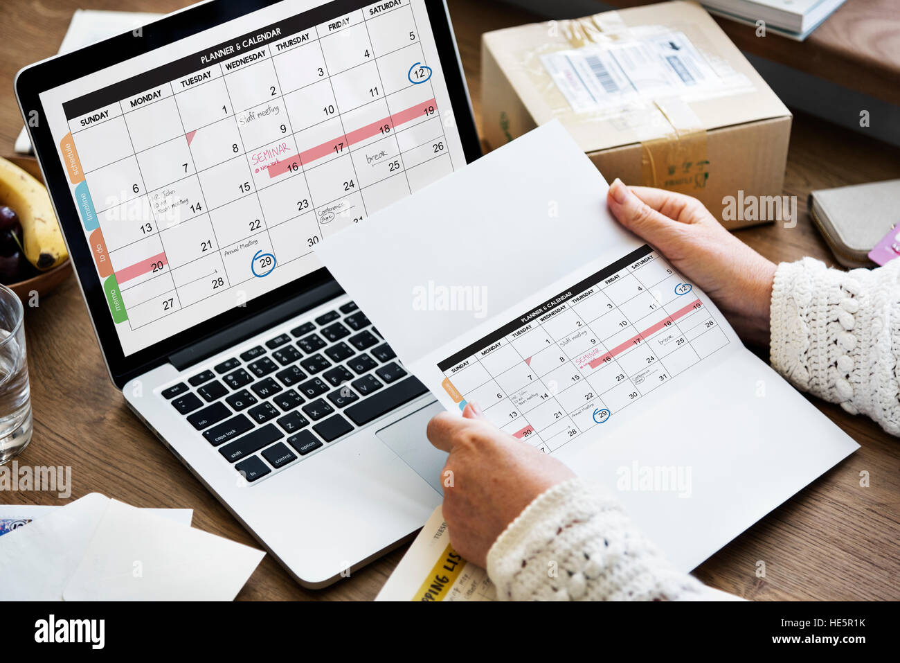 Planner Calendario Data Nozione Foto Stock