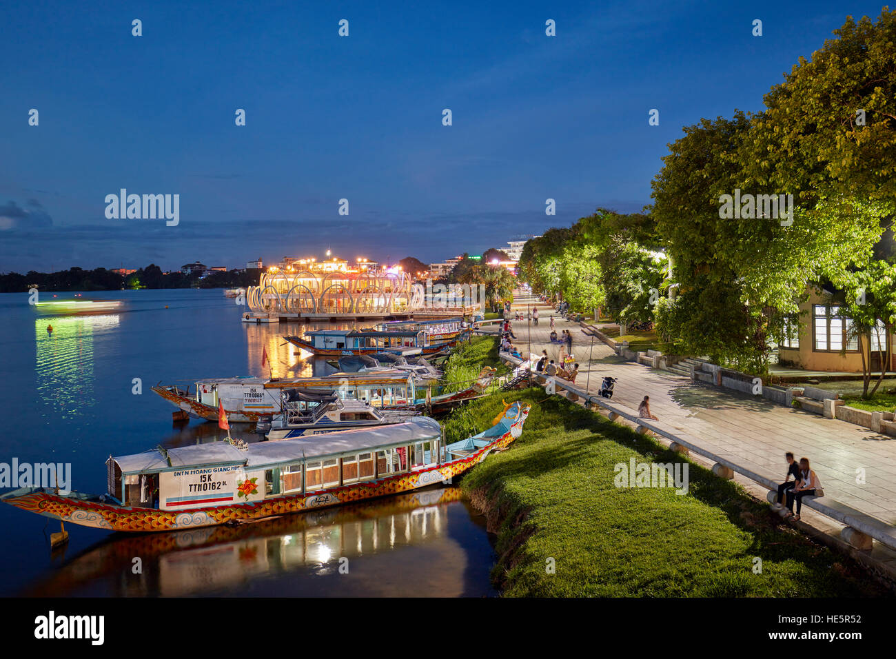 Profumo fiume al tramonto. Tinta, Vietnam. Foto Stock