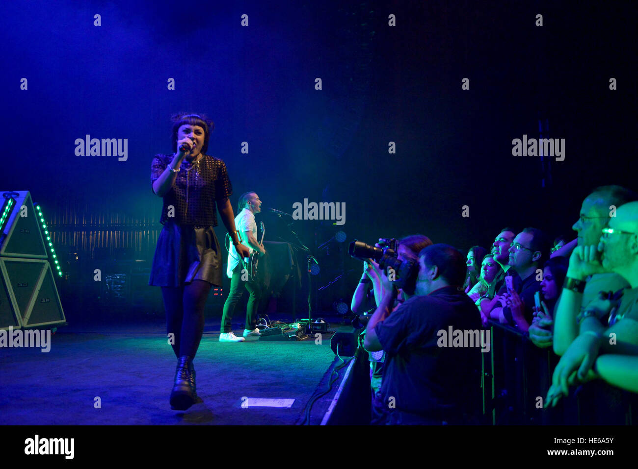 Evanescenza e VERIDIA eseguire sul palco at Fillmore con: Sara Jakoub dove: Miami Beach, Florida, Stati Uniti quando: 14 Nov 2016 Foto Stock