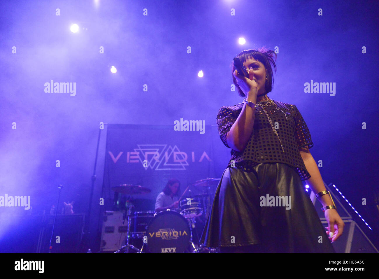 Evanescenza e VERIDIA eseguire sul palco at Fillmore con: Sara Jakoub dove: Miami Beach, Florida, Stati Uniti quando: 14 Nov 2016 Foto Stock