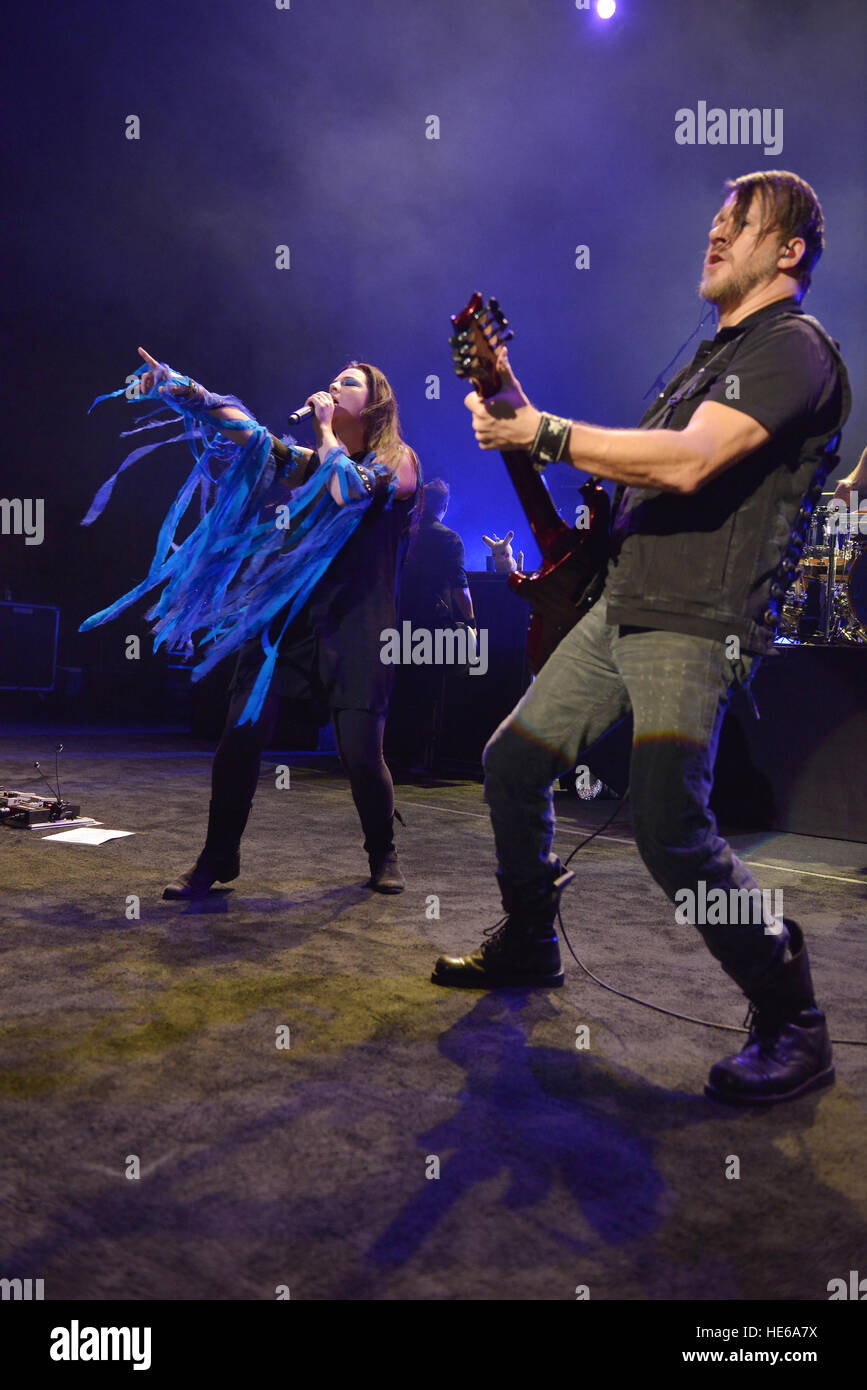 Evanescenza e VERIDIA eseguire sul palco at Fillmore dotate: Amy Lee, Troy McLawhorn dove: Miami Beach, Florida, Stati Uniti quando: 14 Nov 2016 Foto Stock