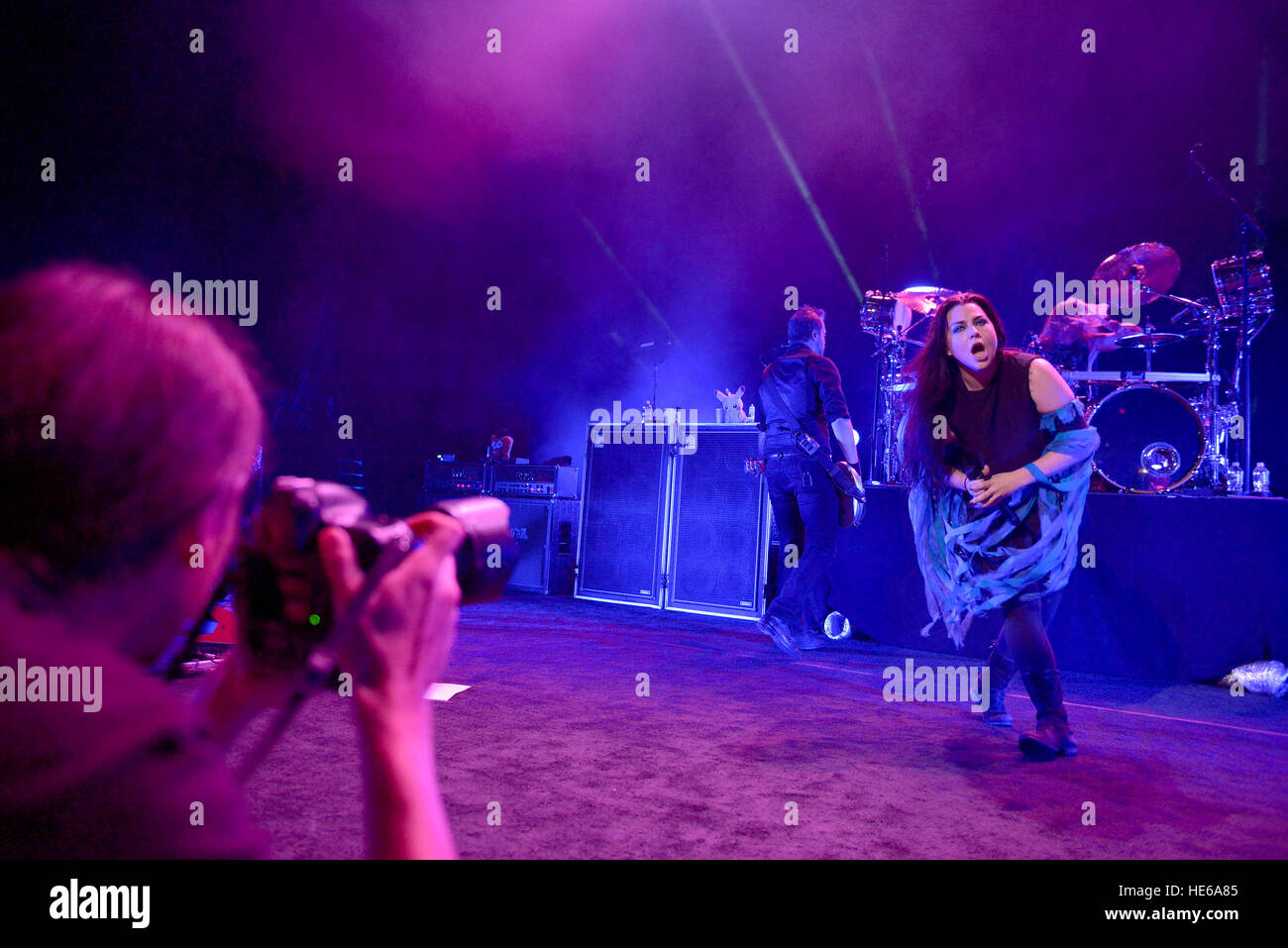 Evanescenza e VERIDIA eseguire sul palco at Fillmore dotate: Amy Lee dove: Miami Beach, Florida, Stati Uniti quando: 14 Nov 2016 Foto Stock