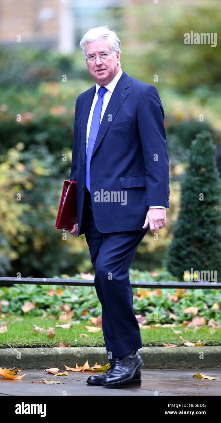 Sir Michael Fallon, Segretario di Stato per la difesa, come ministri frequentare il settimanale riunione del gabinetto a 10 Downing Street, Londra. Dotato di: Michael Fallon dove: Londra, Regno Unito quando: 15 Nov 2016 Foto Stock