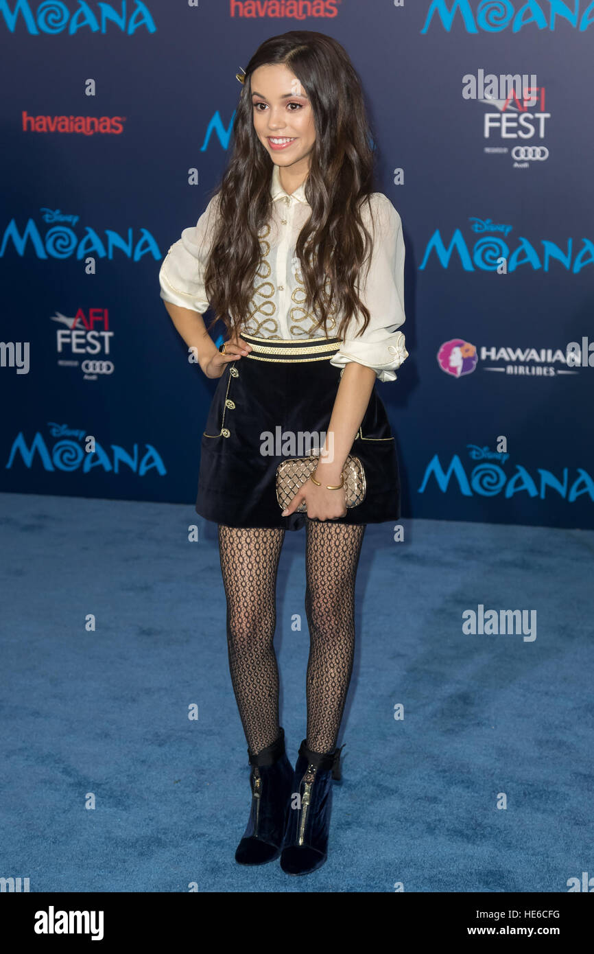 Jenna Ortega partecipando alla premiere di Disney's 'Moana,' durante l'AFI FEST 2016 presentato da Audi, tenutosi a El Capitan Theater di Hollywood, in California. Dotato di: Jenna Ortega dove: Los Angeles, California, Stati Uniti quando: 14 Nov 2016 Foto Stock