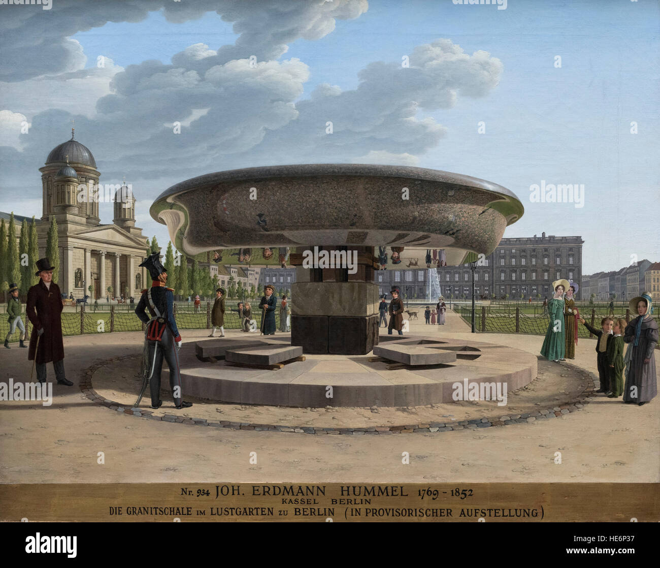 Johann Erdmann Hummel (1769-1852), il Granito ciotola all'Lustgarten a Berlino (1831). Die Granitschale im Berliner Lustgarten. Foto Stock