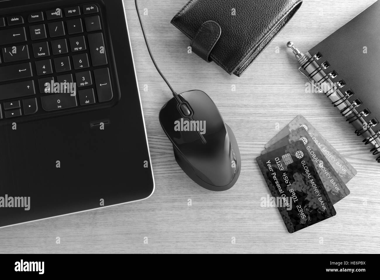 Pagamenti elettronici dal desktop Foto Stock