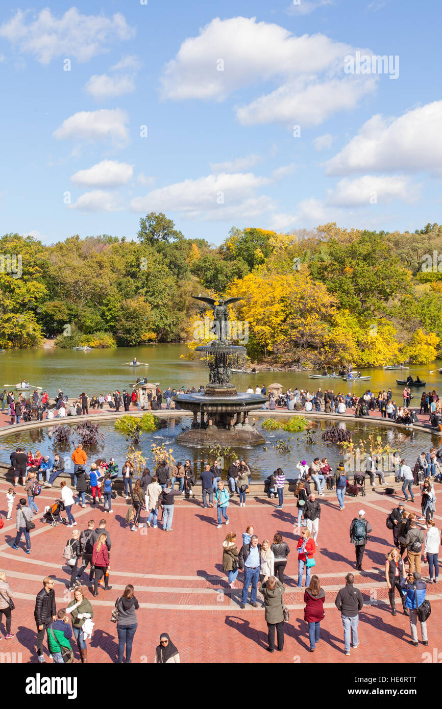 Fontana di Bethesda, Bethesda terrazza, al Central Park di New York City, Stati Uniti d'America. Foto Stock