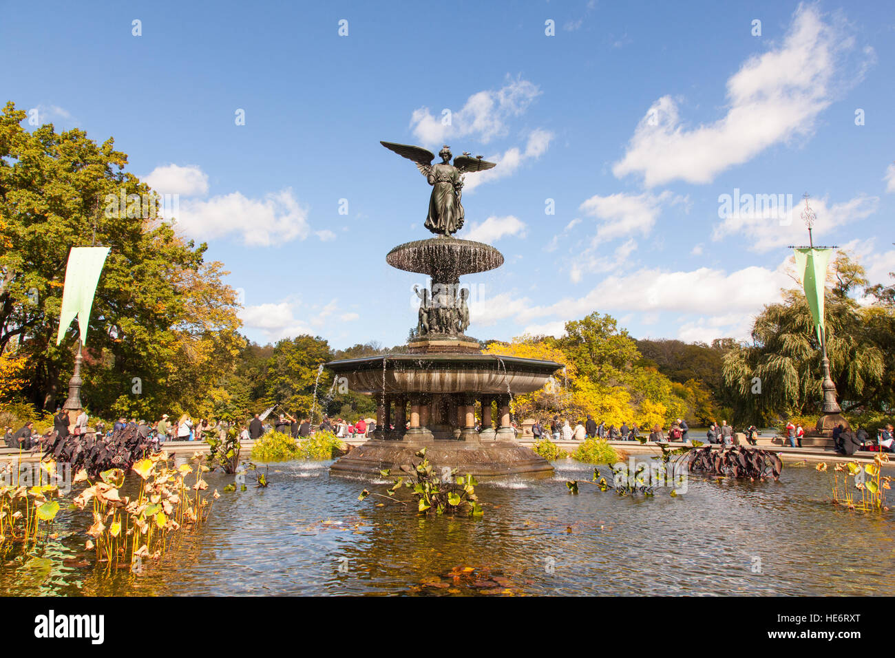 Fontana di Bethesda, Bethesda terrazza, al Central Park di New York City, Stati Uniti d'America. Foto Stock