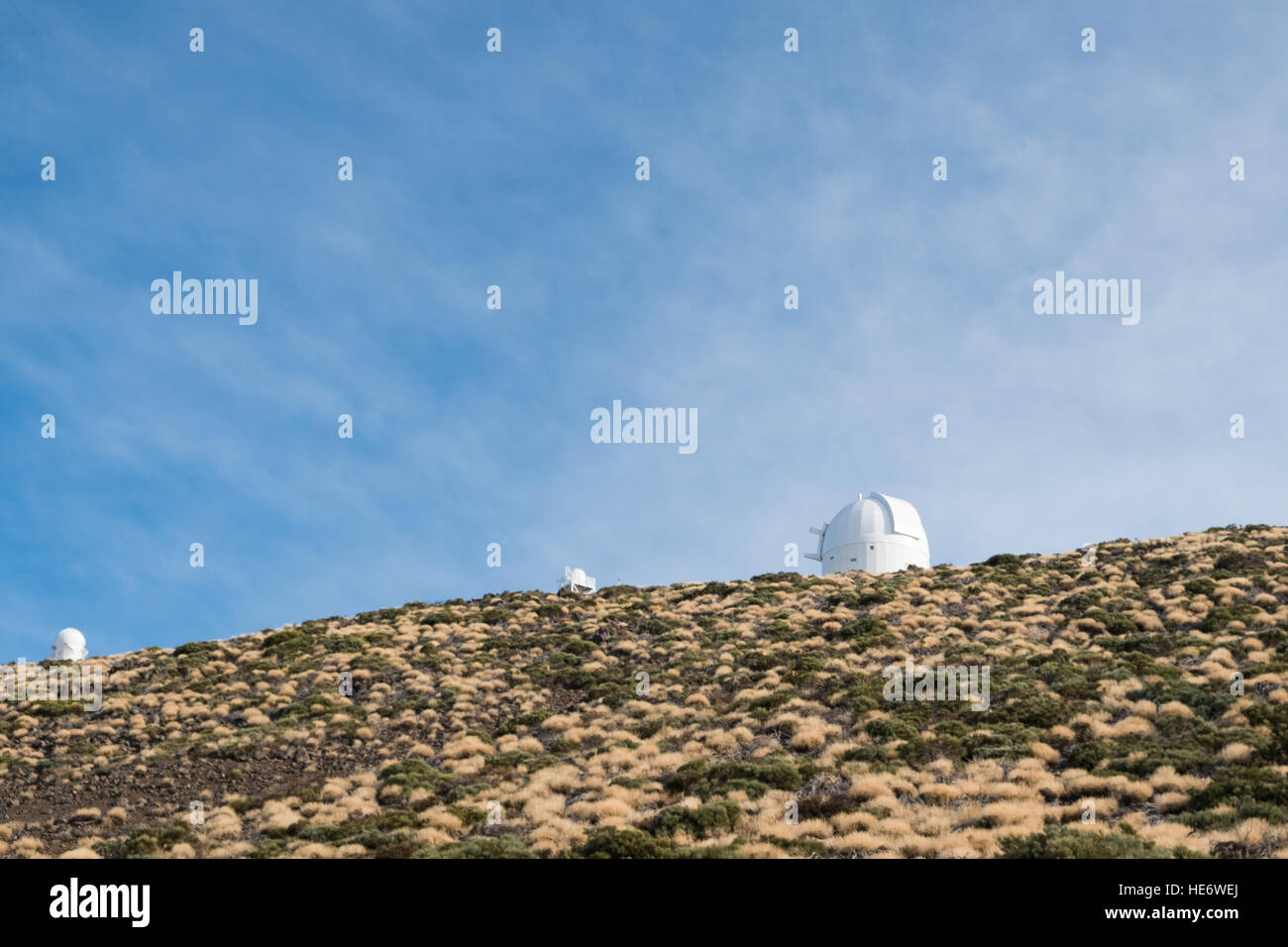 Osservatorio astronomico di edifici di stazione sulla montagna Foto Stock