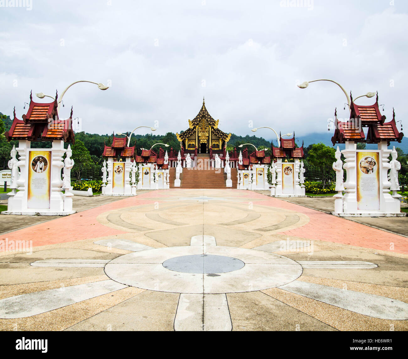 Ho Kham Luang, northern,Thai edificio di stile in royal flora expo, Chiang Mai, Thailandia Foto Stock