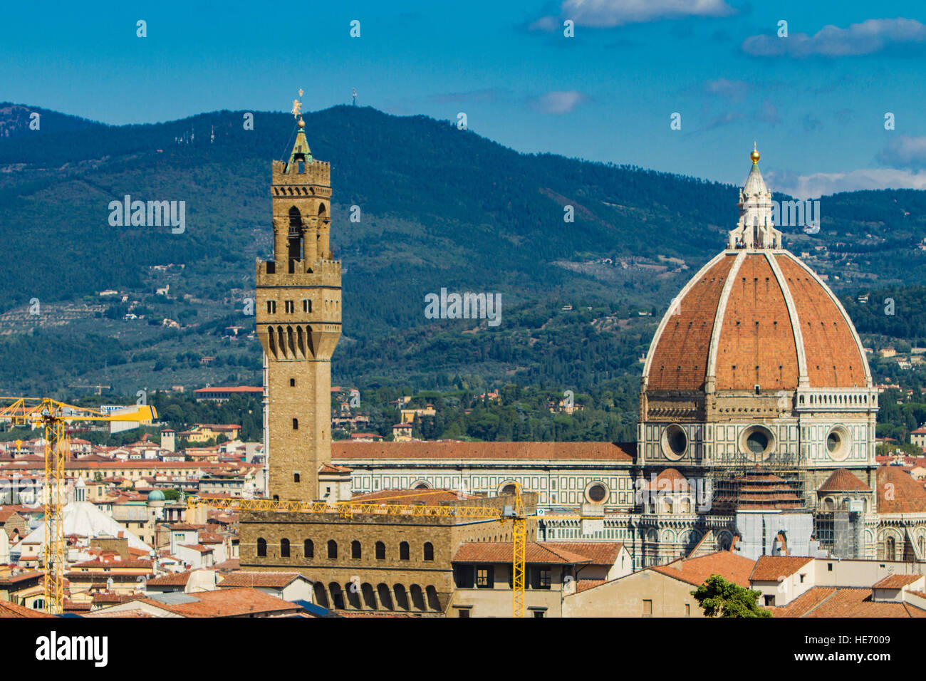 Vista alla cattedrale di Santa Maria del Fiore a Firenze, Italia Foto Stock