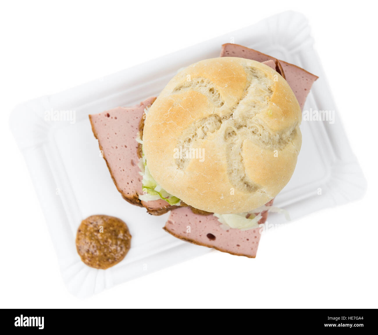 Polpettone isolati su sfondo bianco (messa a fuoco selettiva; close-up shot) Foto Stock