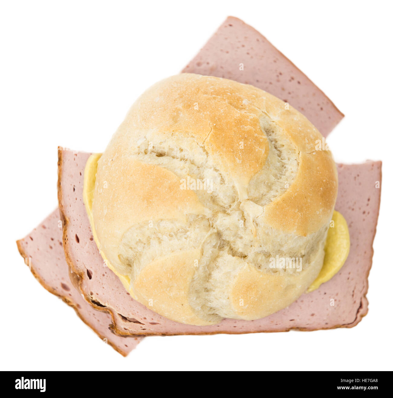 Polpettone isolati su sfondo bianco (messa a fuoco selettiva; close-up shot) Foto Stock