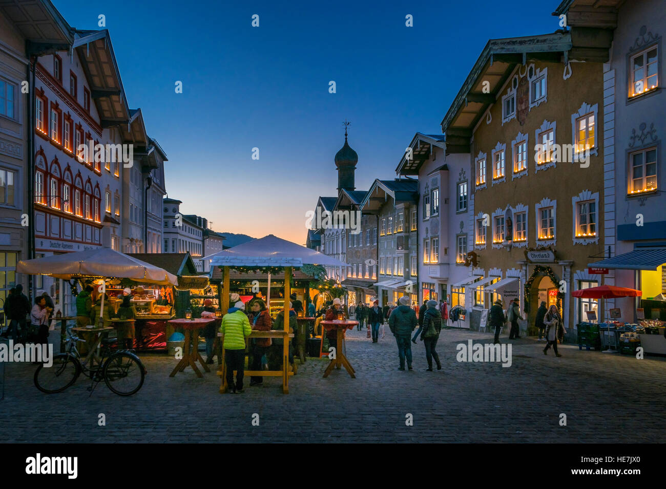 Mercatino di Natale di Bad Tolz, Baviera, Germania Foto Stock