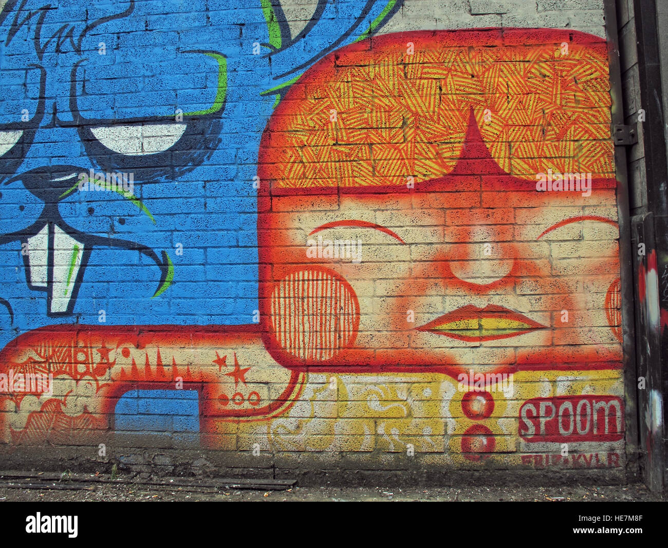 Tag Spoom grafitti,Belfast, Irlanda del Nord, Regno Unito Foto Stock