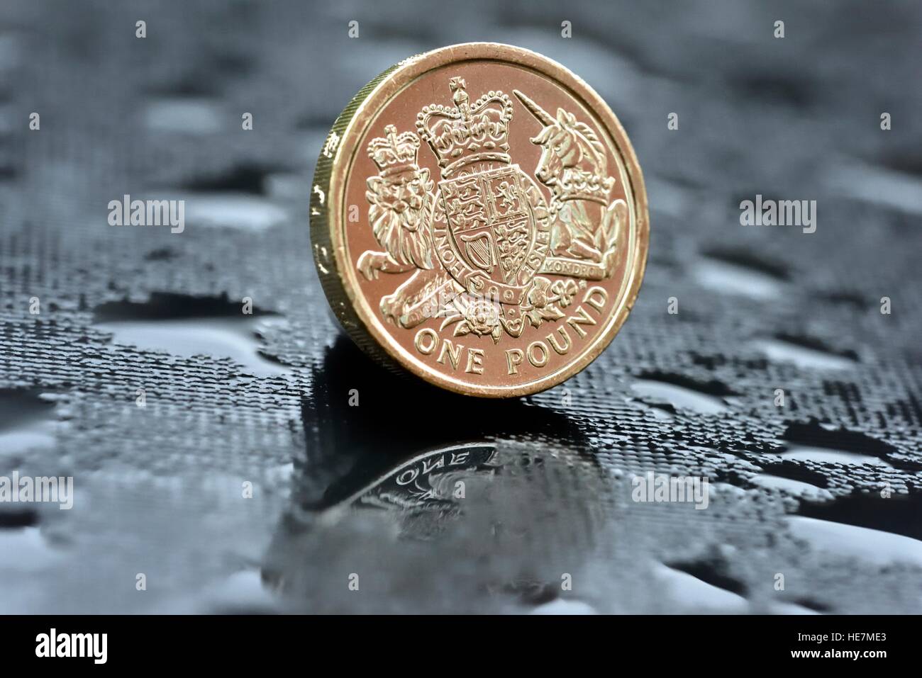 Una moneta di libbra Foto Stock