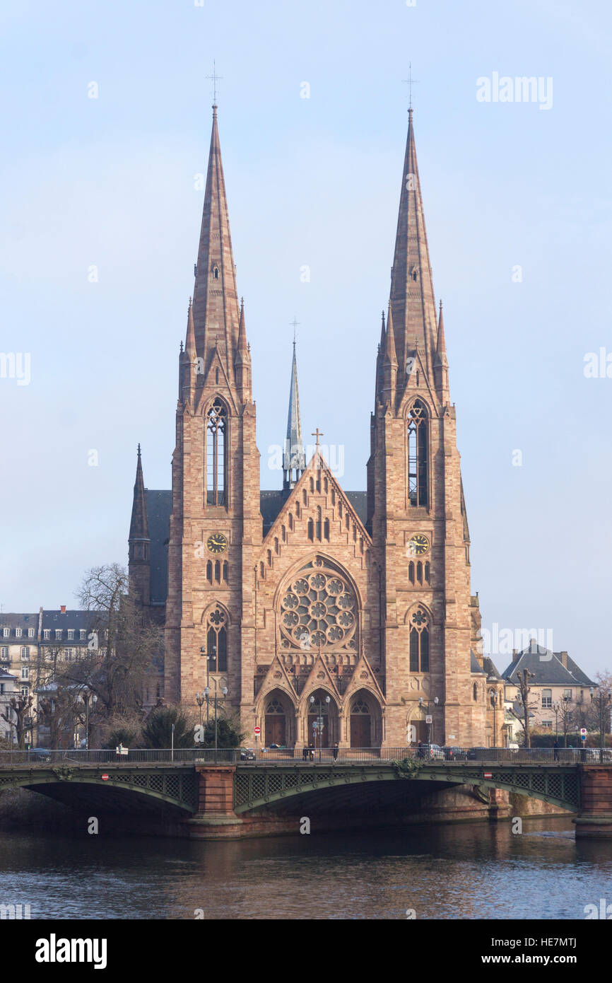 La neo-gotica Eglise Saint-Paul, Strasburgo Foto Stock