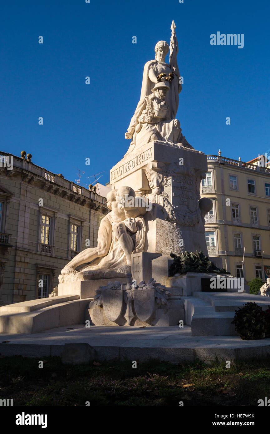 Prima Guerra Mondiale memorial da Maximiano Alves, 1923-1931, Avenida da Liberdade, Lisbona Portogallo Foto Stock